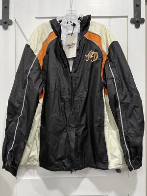 Chaqueta impermeable impermeable Harley Davidson 3W para mujer negra/naranja nueva con etiquetas 2015 Foto 1 de 4