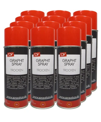 SDV CHEMIE GRAPHITSPRAY trocken 450°C 12x 400ml Hochleistungsschmiermittel Schmierspray
