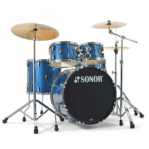 Sonor AQX 5 Pce Stage Drum Kit w/1000 Series Hardware+Cymbals Blue Ocean Sparkle - Picture 1 of 1