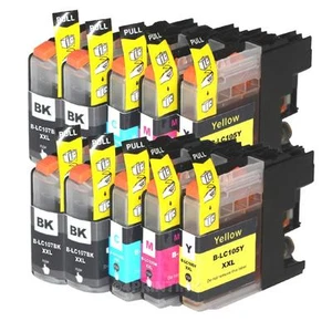 Juego de 10 cartuchos de tinta LC107 BK LC105 XXL para Brother MFC-J4710DW con chip - Imagen 1 de 1