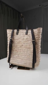 Rucksack Korbrucksack gelochten Tasche Shopper Schultertasche Flechttasche - Bild 1 von 9