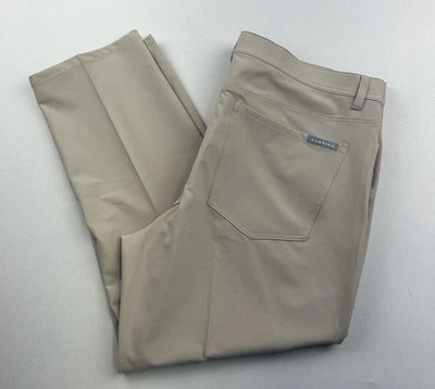 Calça de golfe Dunning desempenho cáqui bege masculina 38x30 (40x27) - Imagem 1 de 4