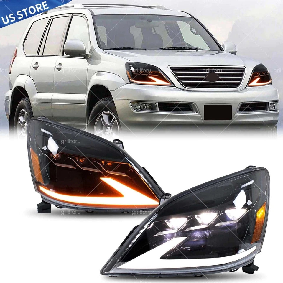 Conjunto de faros LED secuenciales izquierda+derecha para Lexus GX470 2003-2009 Foto 1 de 4