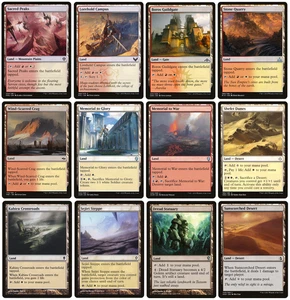 MTG - 12 x Different Red & White Boros Lands for COMMANDER deck building - LP - Picture 1 of 1