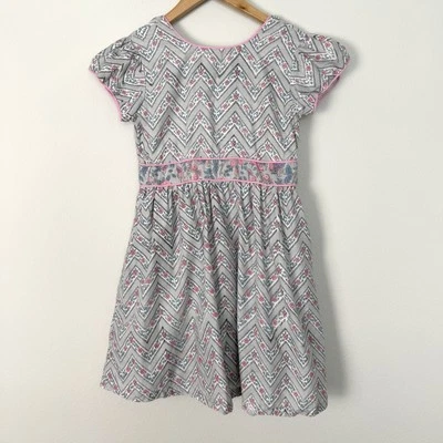 Hava Floral Cotton Dress Girls Size 7 V Back Casual Summer Party - Image 1 of 4