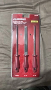 New Husky 3-Piece File Set with Handles - 6” Round, Mill, & Slim Taper - Picture 1 of 2