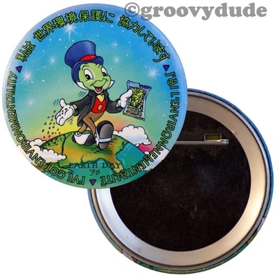 Disney '98 Día de la Tierra Pequeño Cricket Tengo Medio Ambiente Pinback Botón Foto 1 de 3