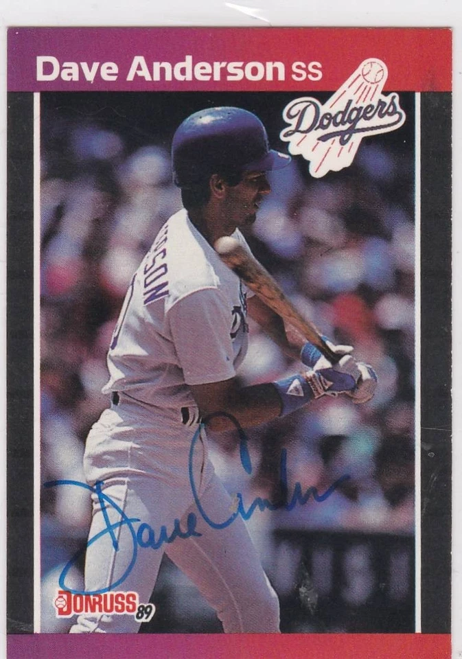 1989 Donruss #434 Dave Anderson Dodgers Signed Auto IP Free Shipping! - Image 1 of 2