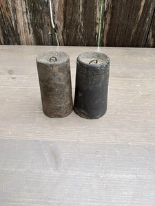 A Pair of Seth Thomas or Similar 30 Hour Ogee Shelf Clock Weights - Picture 1 of 11