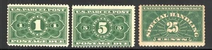 Francobolli USA - Parcel Post Due Special Handling - Scott #s JQ1 JQ3 QE4a (G726) - Foto 1 di 1