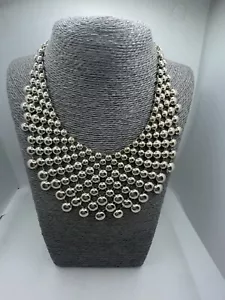 Gold Tone Mail Link Articulated Bib Necklace Cleopatra Evening Party Xmas Glam - Picture 1 of 13