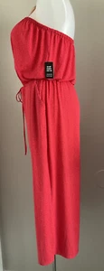 NWT-EXPRESS JUMPSUIT STRAPLESS NECKLINE,ELASTIC WAIST,FRONT POCKETS,SZ.XL,RED - Picture 1 of 11