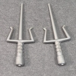 2 TMNT Raphael Weapon Sai Silver Knife Weapon Teenage Mutant Ninja Turtles - Picture 1 of 3