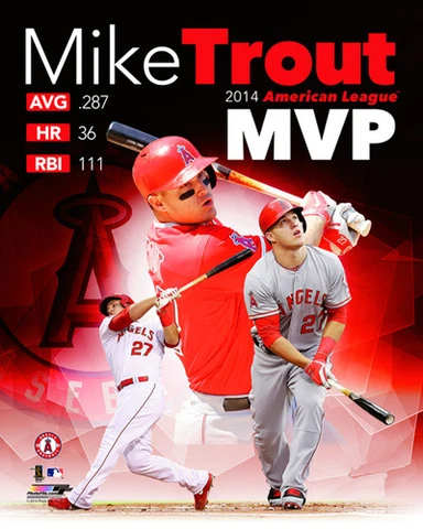 Mike Trout 2014 A.L. MVP Los Angeles Angels Premium 16x20 POSTER Print Cover