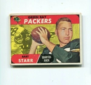 BART STARR GREEN BAY PACKERS 1968 TOPPS FOOTBALL CARD #1 HOF - Picture 1 of 2