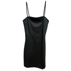 H&M Divided Faux Leather Mini Dress Bodycon Sleeveless Black XS - Picture 1 of 5