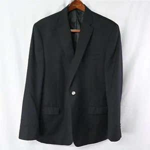 Michael Kors 44L Black Silver 2 Button Wool Blazer Suit Sport Coat Jacket - Picture 1 of 9