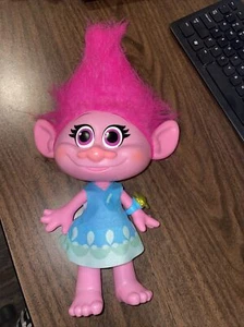 Poppy Troll Doll Talking Girl Pink Hair Lights Hasbro Movie 15” Tall - Picture 1 of 4