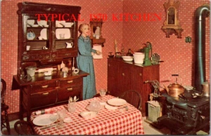 A75 Postcard Dodge City Kansas Boot  Hill Typical 1870's Kitchen View Wood Stove - Picture 1 of 2