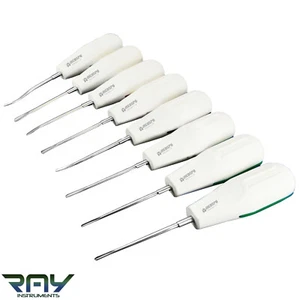 Juego de 8 elevadores de raíces luxantes cirugía oral herramienta de extracción dental - Imagen 1 de 9