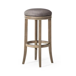 Maven Lane Eva Bar Stool in Reclaimed Oak with Stone Vegan Leather (For Parts) - Picture 1 of 6