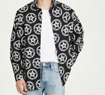 NWT Moschino Couture Men's Stars Poplin logo Shirt Black 38 $590+  - Image 1 of 4