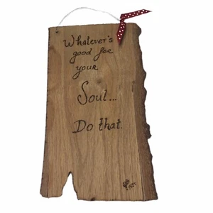 Holz Wandbehang Hausgemacht Rustikal Schnitzerei Inspirierend Landhaus NEU - Bild 1 von 4