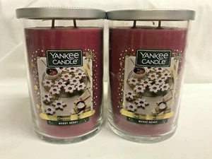 Yankee Candle (2) Merry Berry 22 oz Dos Velas Mecha Tonka Frijol Frutas Vainilla - Imagen 1 de 3