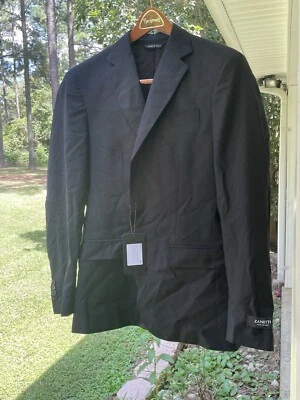 Мужская Zanetti черный костюм куртка Milano 38R шерсти ZBLP100 - Изображение 1 из 4