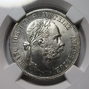 AUSTRIA UNGHERIA Impero 1 fiorino 1878 NGC UNC Det argento Vienna aquila fiorino - Foto 1 di 8
