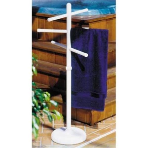 Outdoor Lamp company 402W Portable Outdoor 3 Bar Towel Tree - White - Picture 1 of 1