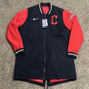 Nike Cleveland Guardians Insulated Heavy Dugout Jacket Blue Red MLB Men’s Sz M - Picture 1 of 13