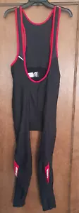 Santic Mens 3XL Winter Fleece Bib Bike Riding Pants Black/Red - Picture 1 of 9