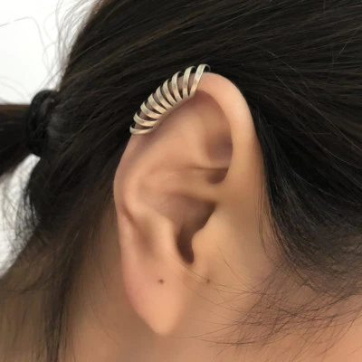 Pendiente envolvente único escalador plata esterlina 925 unisex vintage A1353 Foto 1 de 4