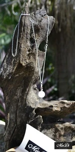 Handmade Sterling Silver Necklace / Pendant with Rose Quartz & Glass Beads. - Bild 1 von 3