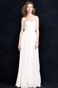 J.CREW ARABELLE STRAPLESS GRADUATION WEDDING GOWN DRESS IVORY SIZE 4 - Picture 1 of 7