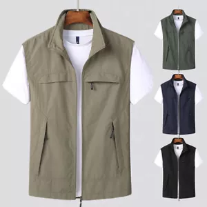Ärmellose Weste Für Herren Lässige Sportjacke Mit Reißverschluss Schnell C8 - Bild 1 von 18