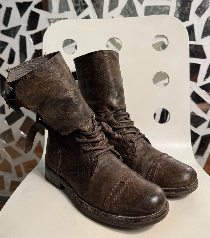 AllSaints Spitalfields Damisi Marrón Cuero Motociclista Botines para Mujer Talla 37 Foto 1 de 4