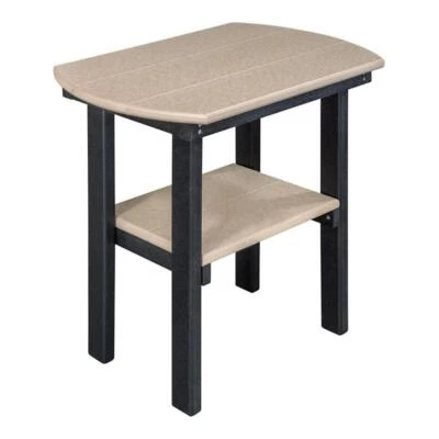 OS Home and Office Furniture 16" Oval Resin End Table in Weatherwood and Black - Image 1 of 4