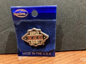 RARE, VINTAGE - SUPER BOWL 22  XXII 1988 NFL Lapel/Hat Pin 1" NEW PACKAGE  - Picture 1 of 2