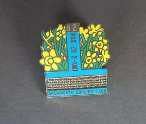 MILWAUKEE CURLING CLUB Pin ~ 1982 SPRING MIXED Vintage Wisconsin - Picture 1 of 1