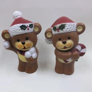 Vintage MCM Plastic Bakelite Bear Christmas Ornament Candy Cane Snow Balls Hats - Picture 1 of 7