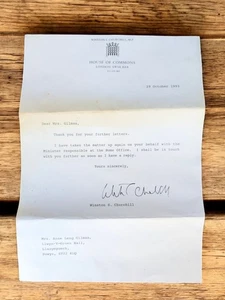 Carta de colección firmada a mano por Winston S Churchill diputado nieto del primer ministro  - Imagen 1 de 12