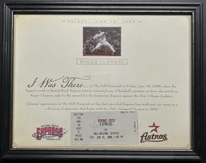 HOF Roger Clemens Houston Astros MLB Round Rock Express MiLB 2006 Certificate - Picture 1 of 3
