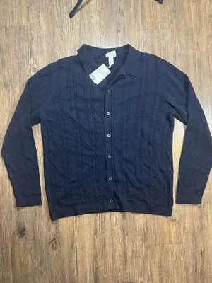Cárdigan de punto de ajuste regular H&M suéter botón delantero para hombre talla grande Academia Foto 1 de 4
