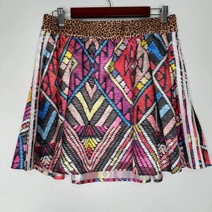 NUEVO CON ETIQUETAS Adidas X Farm Rio Falda Patinadora Mujer M Leopardo Columpio Colorido Boho Azteca - Imagen 1 de 11