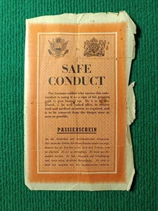 DOCUMENT - ORIGINAL SAFE CONDUCT PASS GERMAN WWII - PASSIERSCHEIN - Imagen 1 de 2