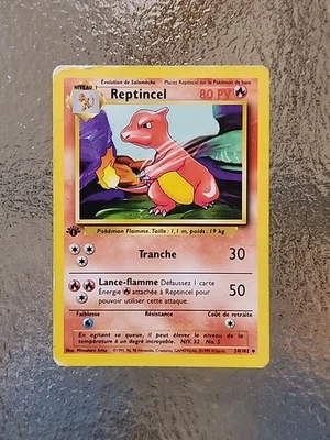 Pokémon TCG Reptincel Charmeleon 24/102 1st Edition French Base Set WOTC - Image 1 of 2