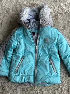 4T Gerry Girls Turquoise Teal Winter Coat Zip Up - Picture 1 of 5