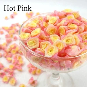 30 Stck. kleine Rose Seide Blumen Applikationen Handarbeit Patch zum Basteln Nähen Kleid - Bild 1 von 17